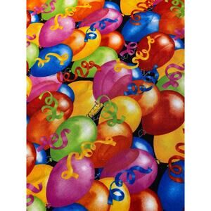 VTG Timeless Treasures BALLOON PARTY Cotton Fabric LAST YARD Rare OOP Colorful